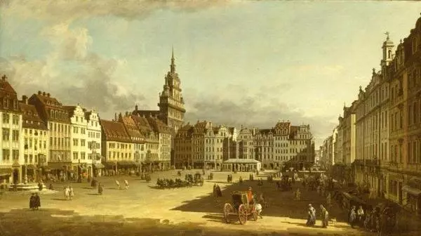 Вид Старого рынка в Дрездене