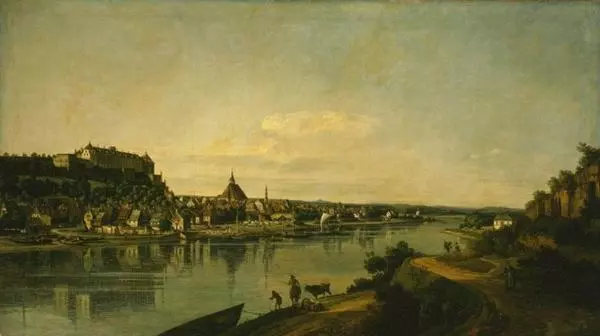 Вид Пирны с крепостью Зонненштайн