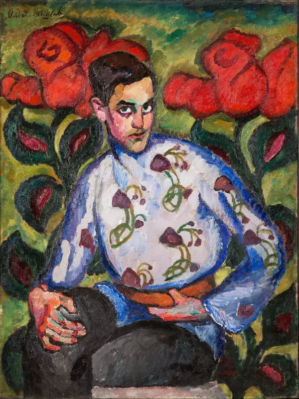 Portrait of a Boy in a Patterned Shirt