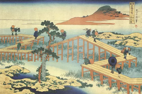 A bridge in Mikawa Province