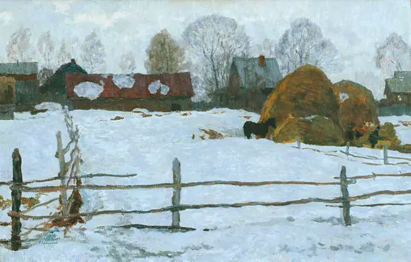 Village Fence in Winter