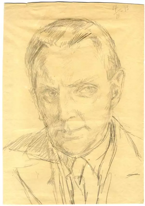 Drawing. Portrait of Konstantin Fedin