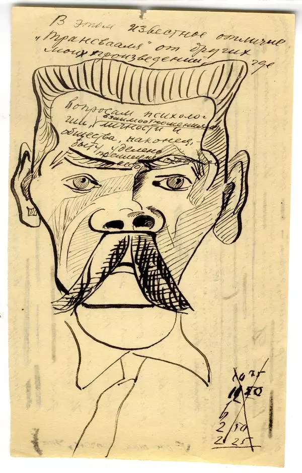 The Portrait of M. Gorky. A friendly caricature