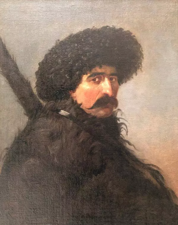 Self-Portrait in a Felt Cloak with a Gun
