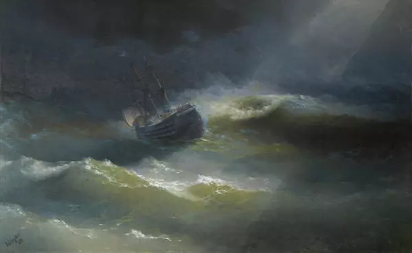 Корабль «Мария» во время шторма