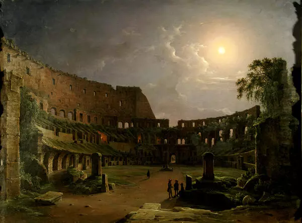 View of the Colosseum on a Moonlit Night