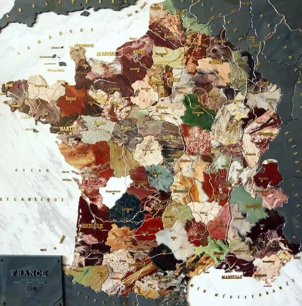 Карта Франции 1900 года