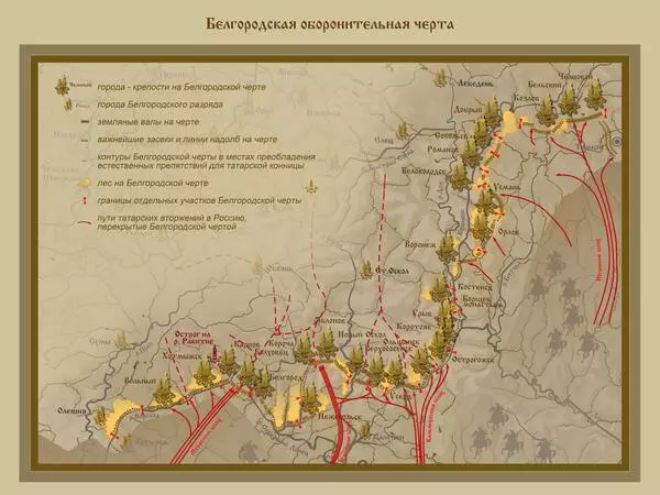 Карта Белгородской оборонительной черты