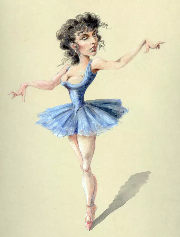 Карикатура на балерину В. Цукки