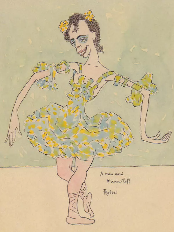Карикатура на балерину О.О. Преображенскую