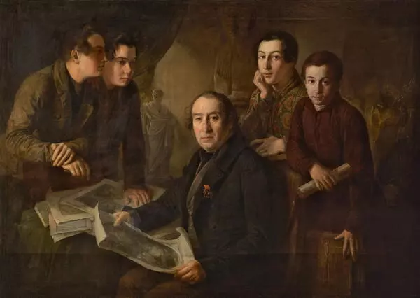 Портрет А.В. Ступина с учениками