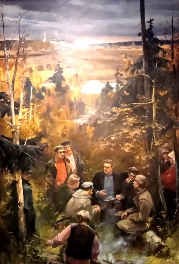 Фрунзе беседует с крестьянами
