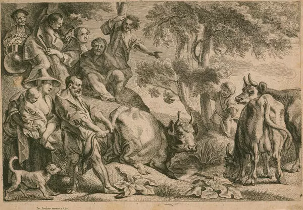 Какус похищает быков и коров Геркулеса