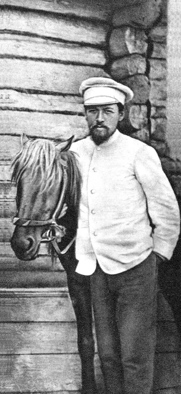 Anton Chekhov with a horse