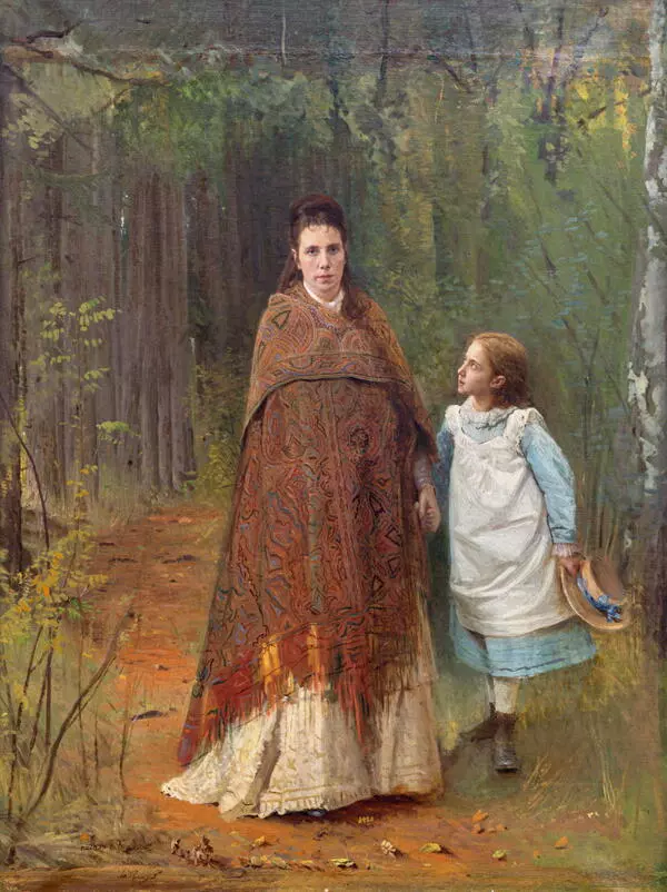 Портрет жены и дочери художника