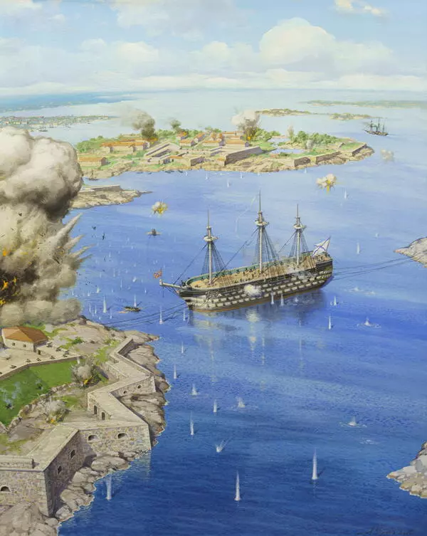 “Rossiya” Ship Defending Sveaborg, 1855