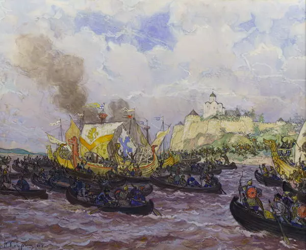 Battle of Novgorodians and Swedes at Ladoga