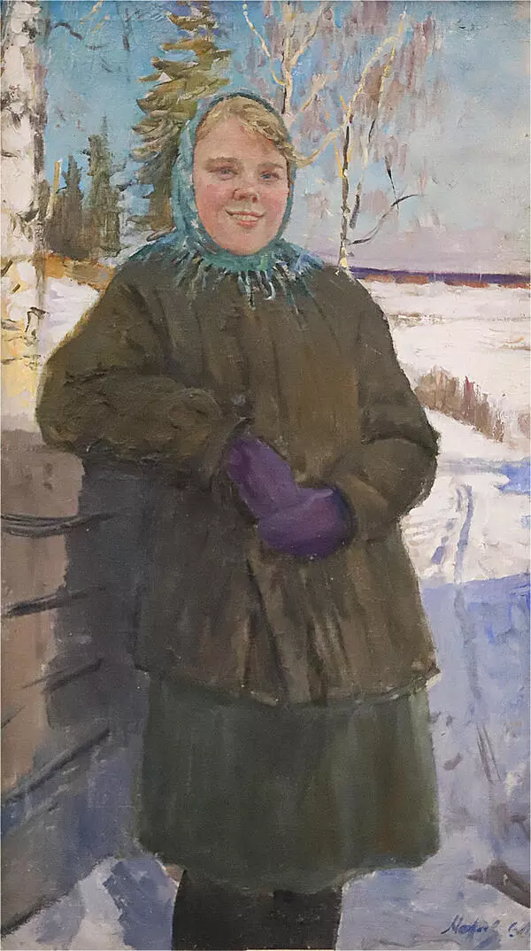 Молодая колхозница Настя
