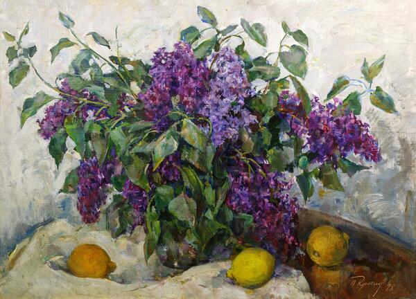 Lilac and Three Lemons