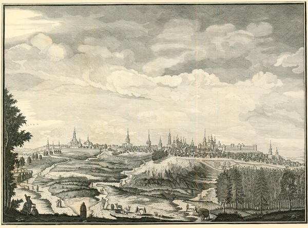 Etching “View of the Town of Simbirsk”