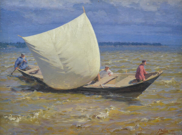 Лодка с парусом