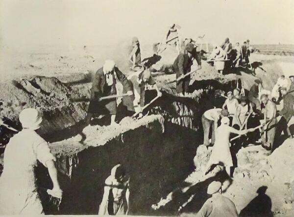 Residents of Stalingrad Construct Defensive Line