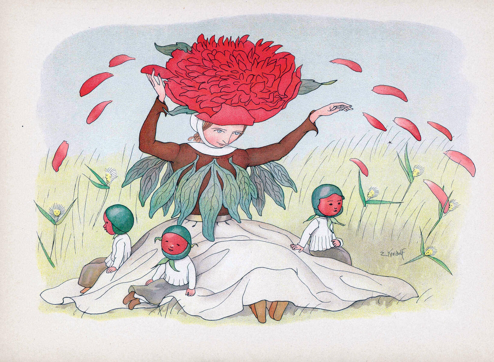 Сказка цветок жизни. Иллюстрации Эрнста Крейдольфа. Ernst Kreidolf 1863-1956. Цветочные феи иллюстрации.