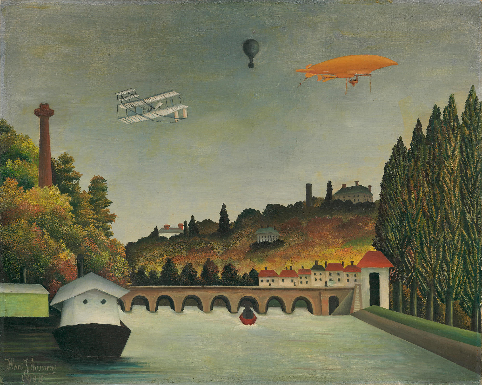 Вид моста Севр и холмов Кламара - Henri Rousseau. Подробное описание  экспоната, аудиогид, интересные факты. Официальный сайт Artefact