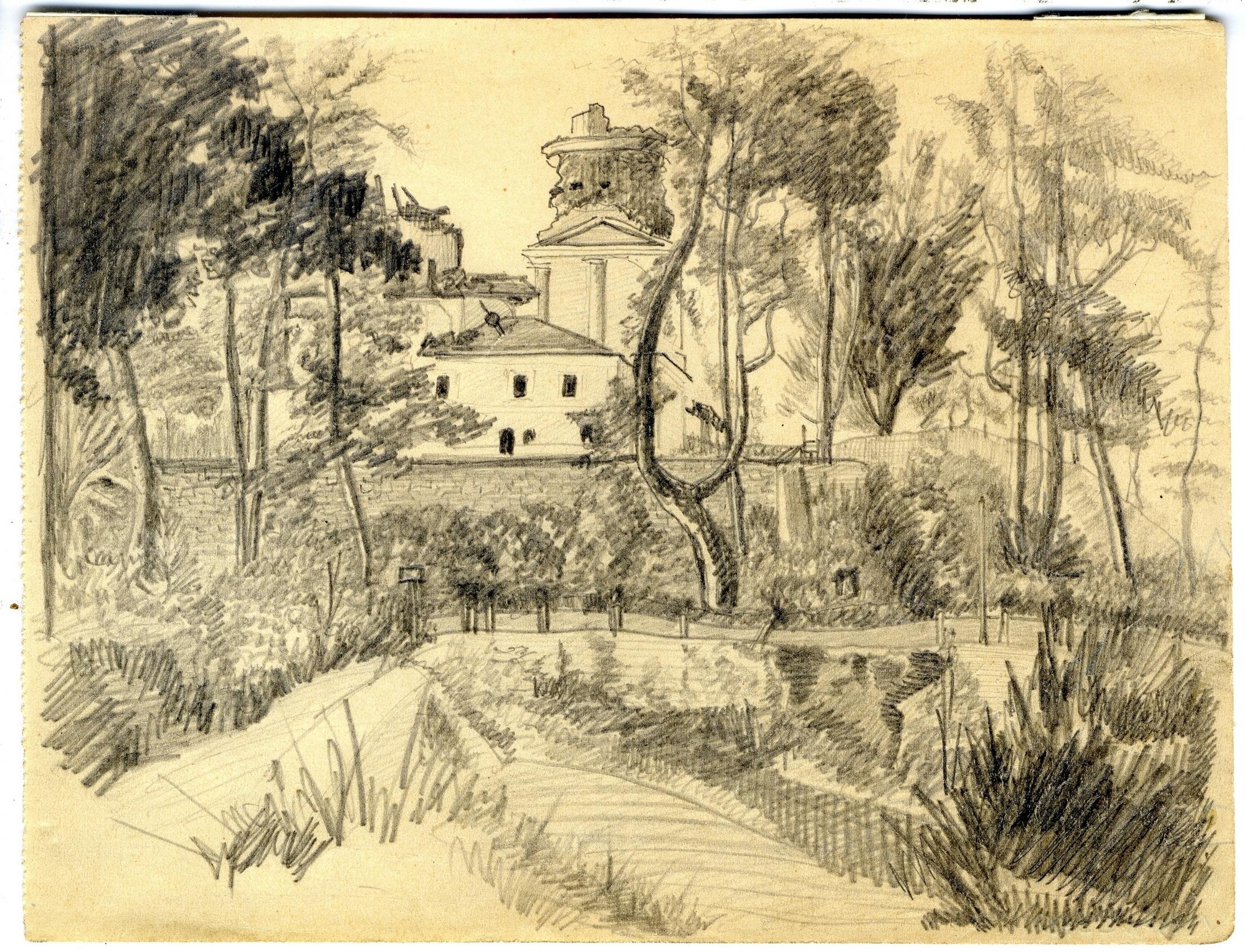 Литография рисунка Иванова Снетогорский монастырь 1837