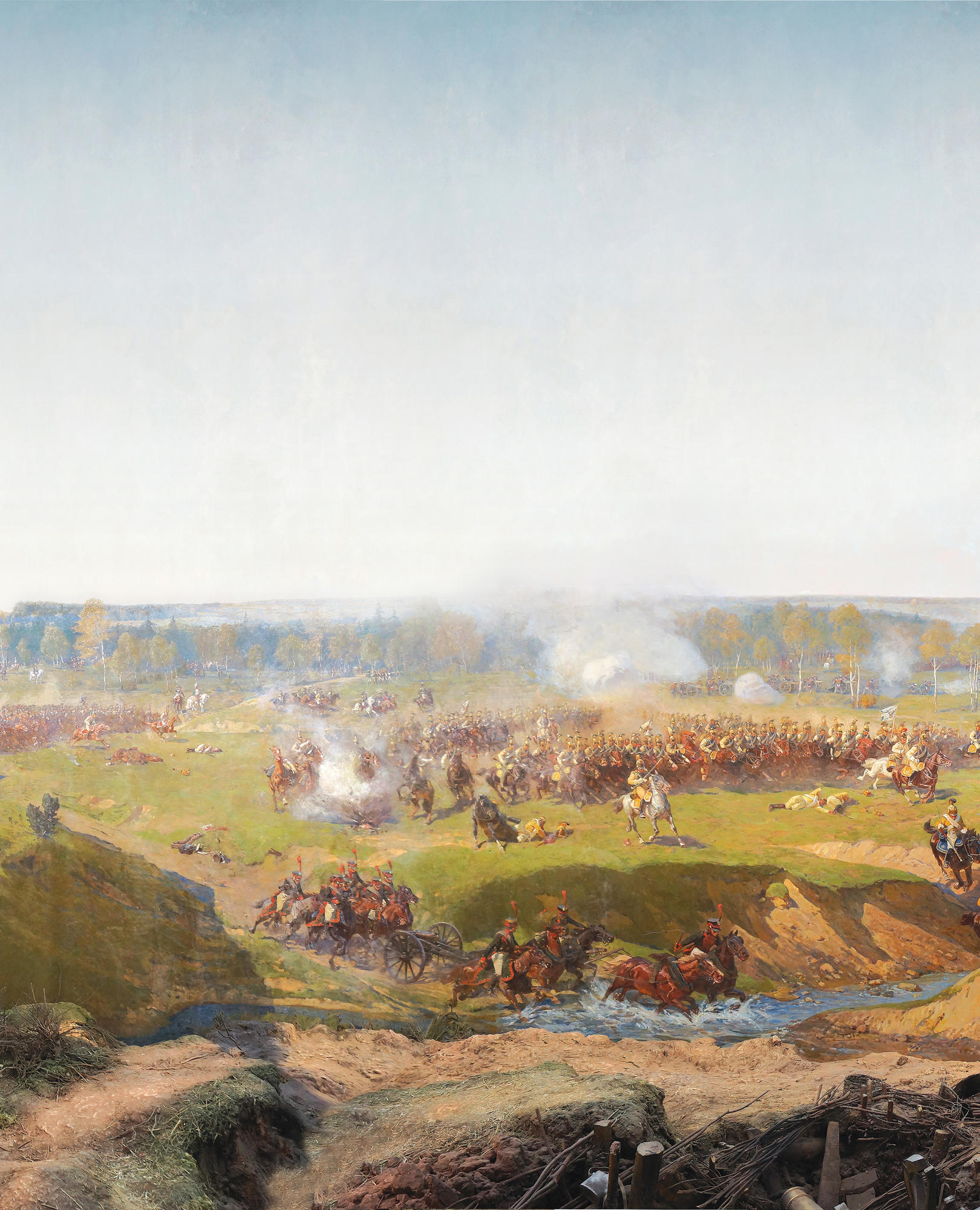 Битва фонков. Панорама Рубо Бородинская битва. Бородинская панорама Рубо.