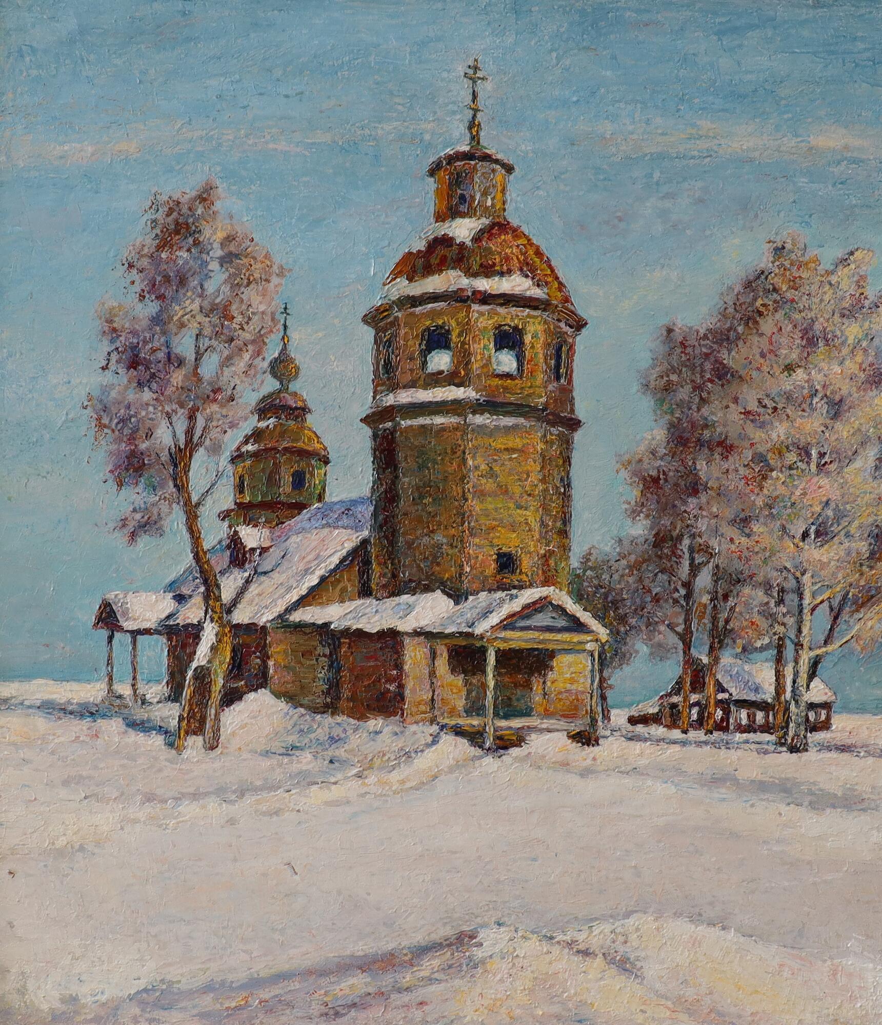 Картина на которой изображена Церковь зимой как называется