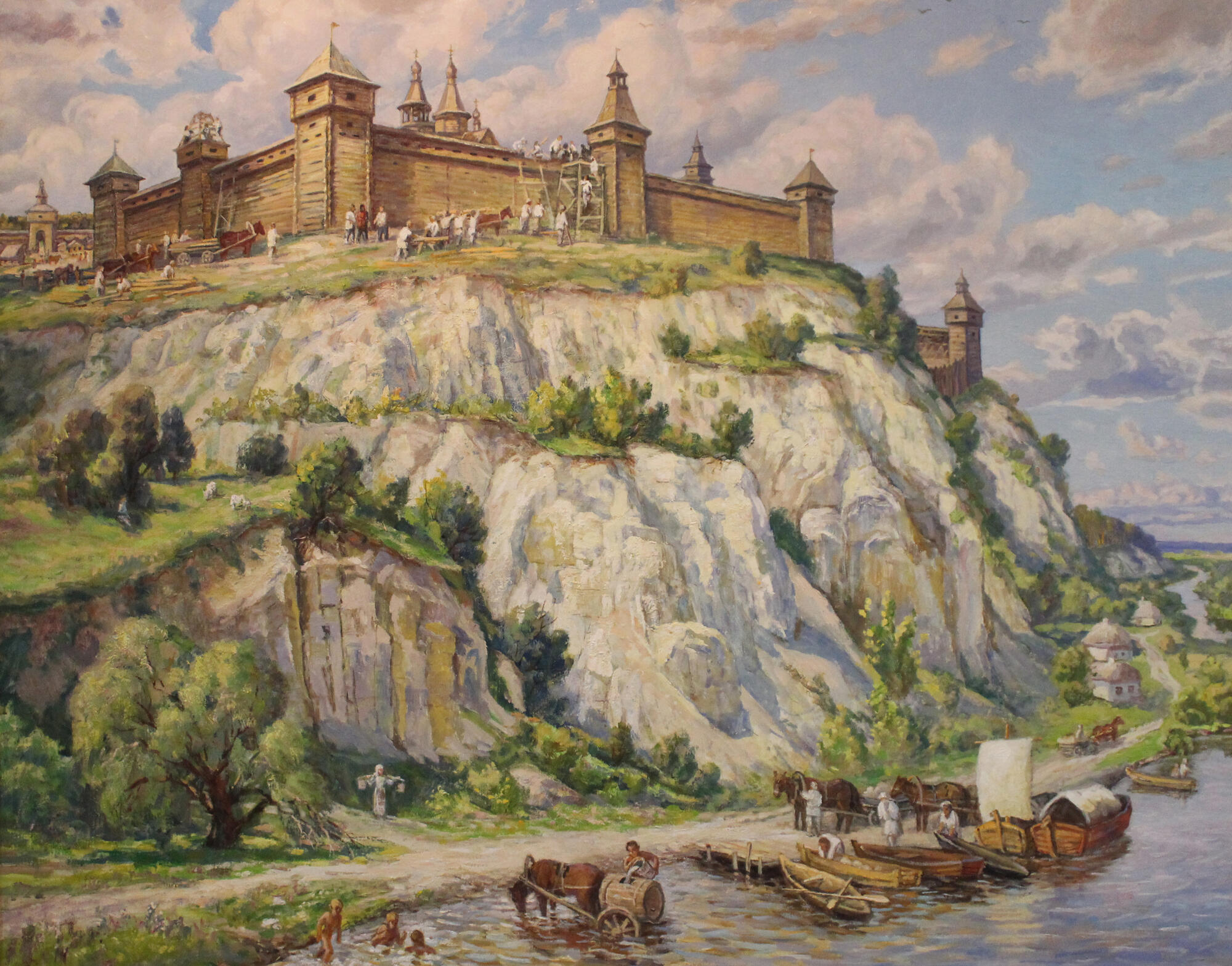 Изображенная на картине крепость была выстроена. Белгород крепость 17 век. Белгород крепость меловая гора. Крепость Белгород 16 век. Старинная крепость Оскол.
