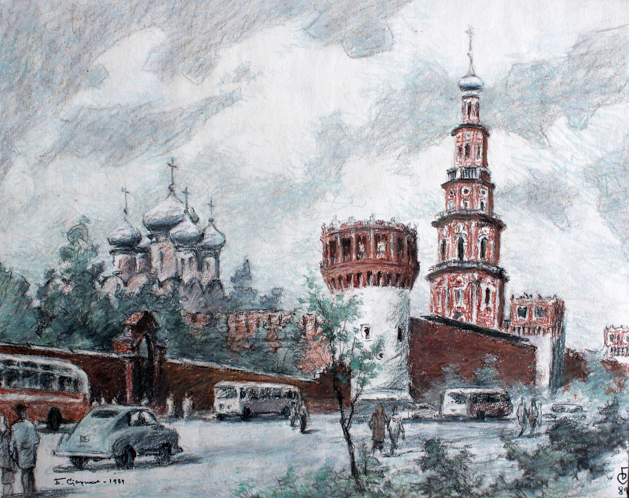 Новодевичий монастырь рисунок