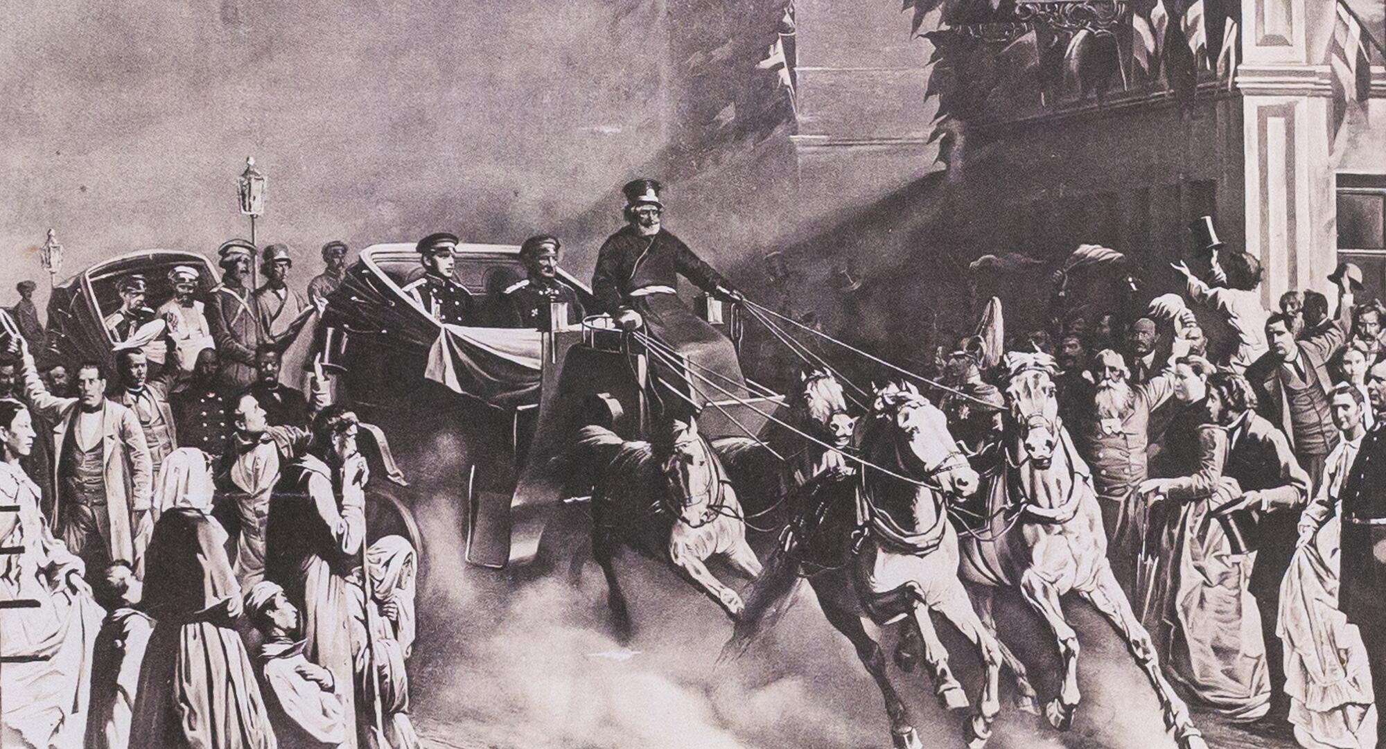 Великий князь казалось был рад приезду. 1868 Год Россия. Въезд Великого князя в Плевну.