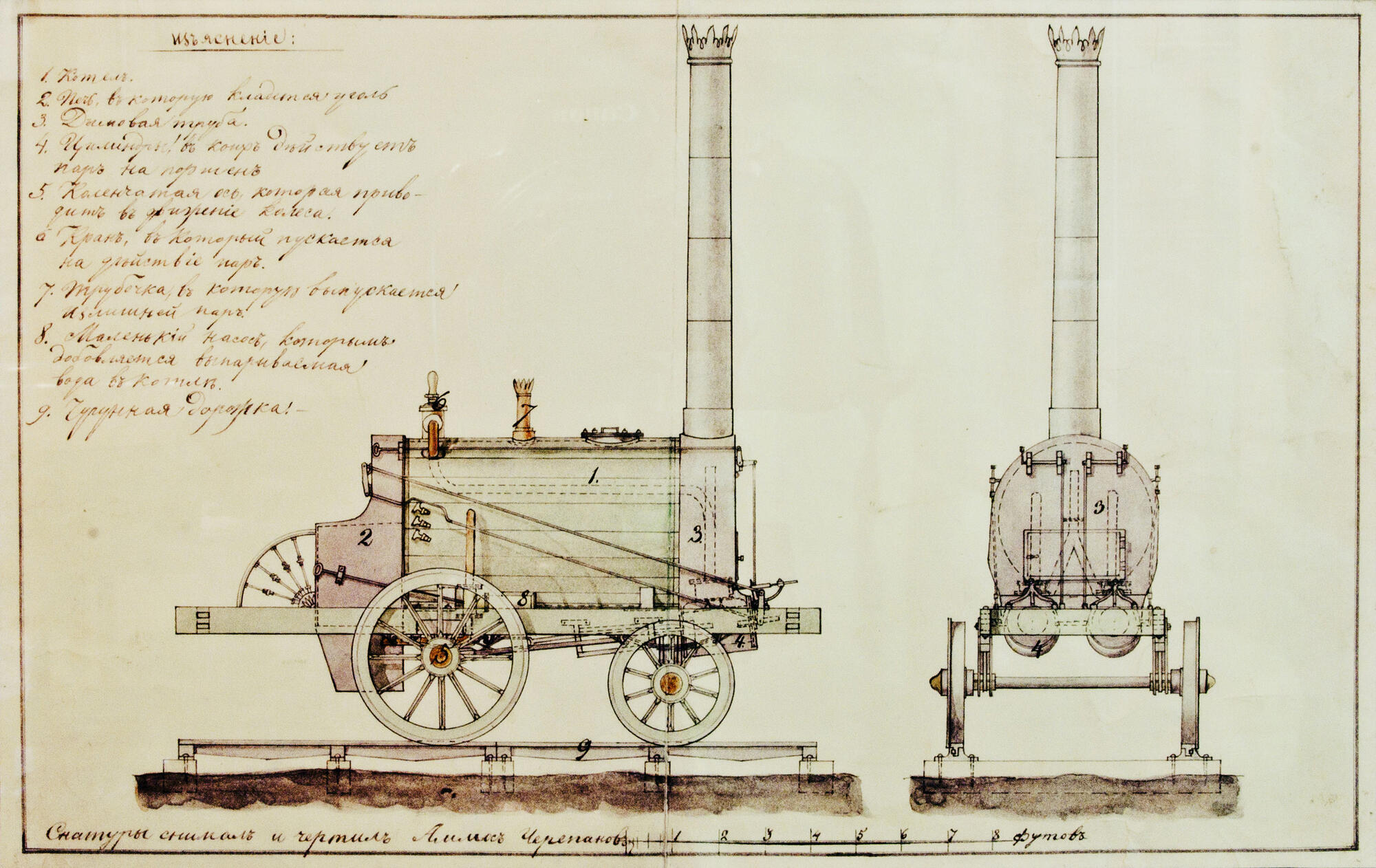 Чертежи парового. Паровоз Черепановых 1834 г. Первый паровоз Черепанова 1833. Паровоз е.а. и м.е. Черепановых (1834). 1834 Г. - первый русский паровоз..