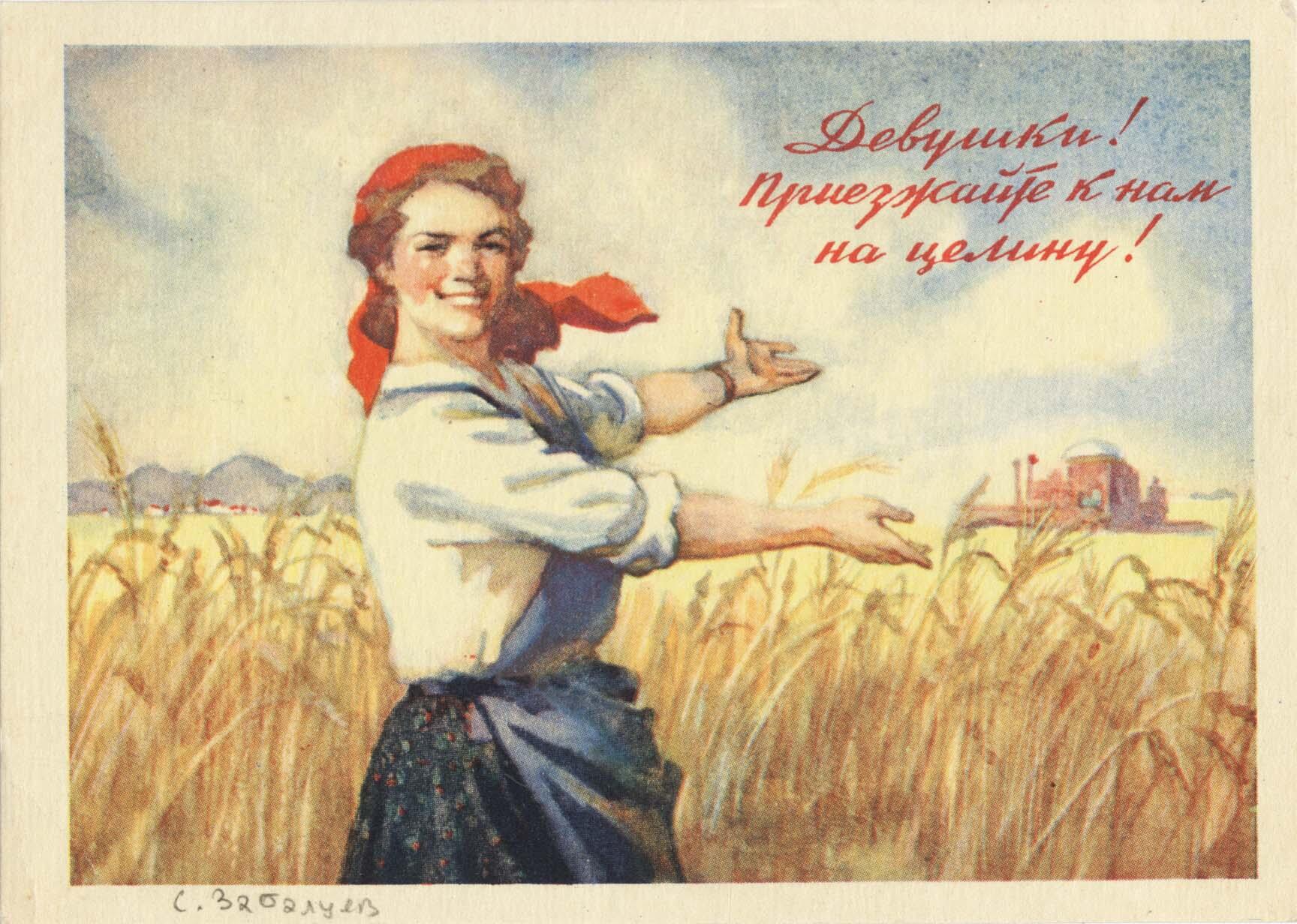 Труженик автор. Советские лозунги и плакаты. Открытка с днём рождения в Советском стиле. Плакаты про целину. Советские плакаты урожай.