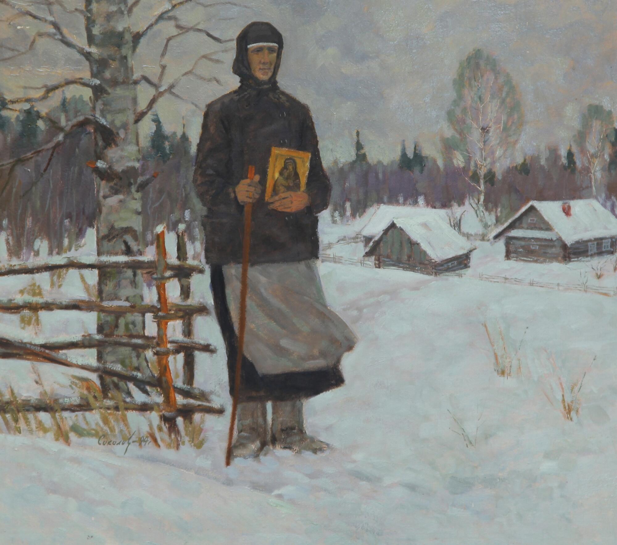 Вдова солдата. Мать солдата картина. Православная живопись.