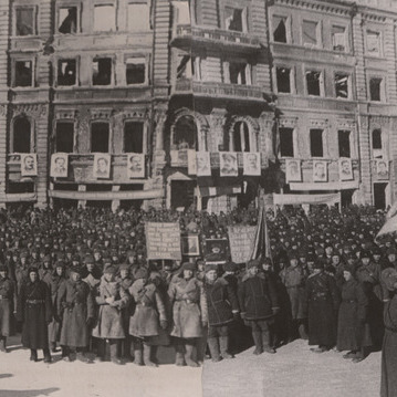 Митинг в Сталинграде после разгрома фашистов