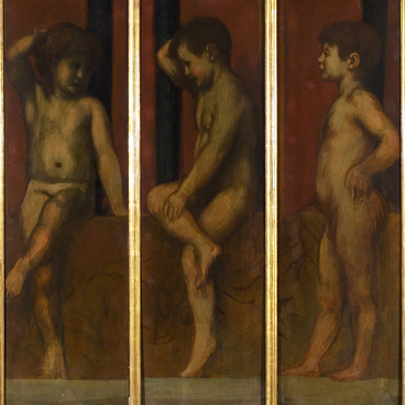 Three nude putti