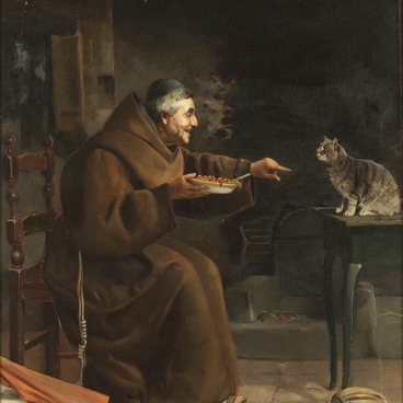 Capuchin Feeding the Cat