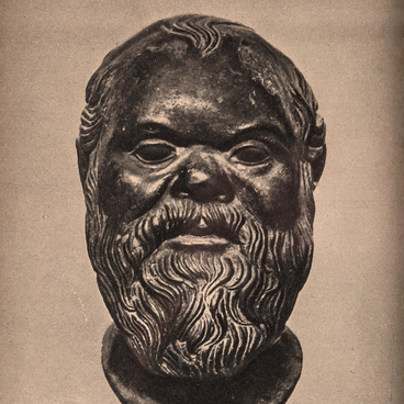 Sculptural portrait of Socrates. Postcard