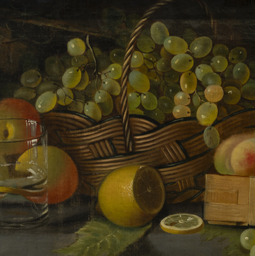 Натюрморт с яблоками, виноградом и лимоном