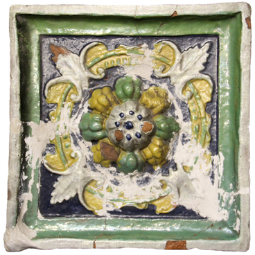 A glazed tile from the interior decor