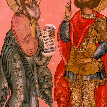 Icon,  Simeon the Righteous and John the Warrior