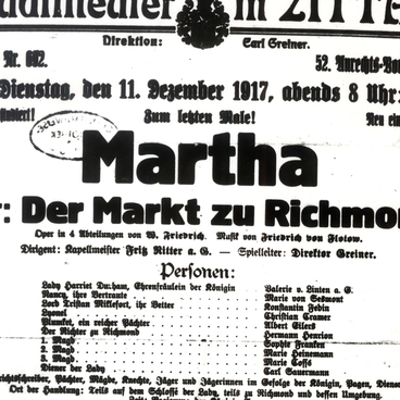 Poster for the opera "Martha"