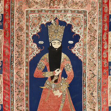 Sewing carpet with a portrait of Fatah-Ali Shah