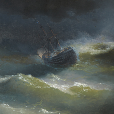 Корабль «Мария» во время шторма