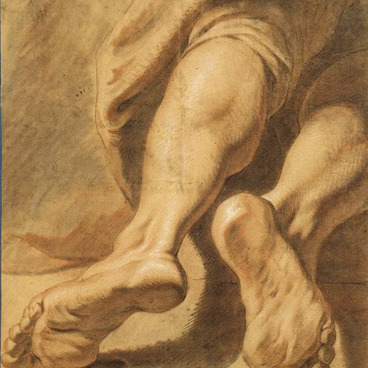 Этюд ног коленопреклоненного мужчины