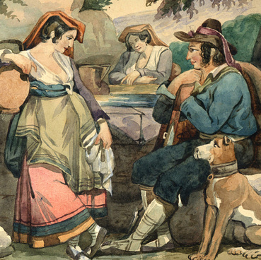 Scene by the well 
