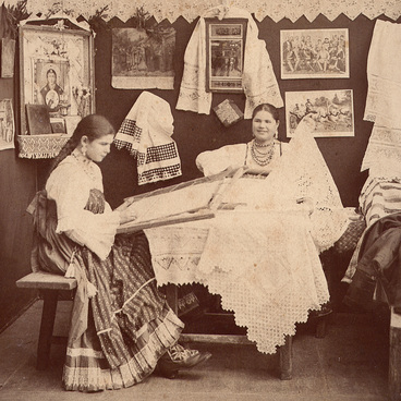 Embroideresses, girls from Shushary 